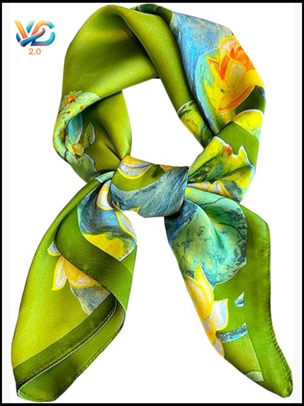 Silk Feel Square Scarf Lightweight Fashion Accessory Head Scarf Bandana Wrap